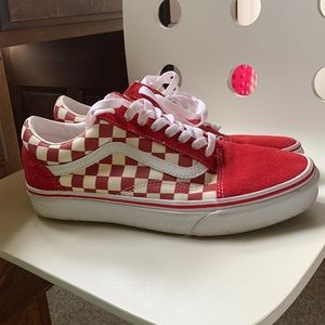VANS Old Skool Red Checkered Vans. Womens size 9. Mens size 7.5.